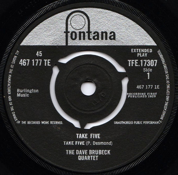 Dave Brubeck Quartet, The - Take Five (7") - Discogs image 3