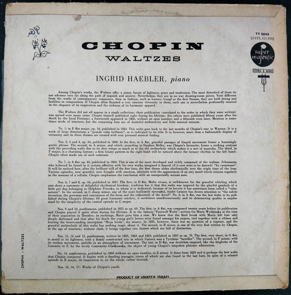 Frédéric Chopin - Ingrid Haebler - Waltzes (Complete) (LP) - Discogs image 2
