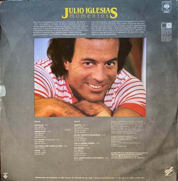 Julio Iglesias - Momentos (LP) - Discogs image 2