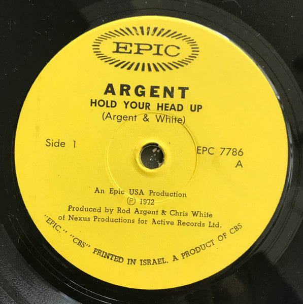 Argent - Hold Your Head Up (7") - Discogs image 2