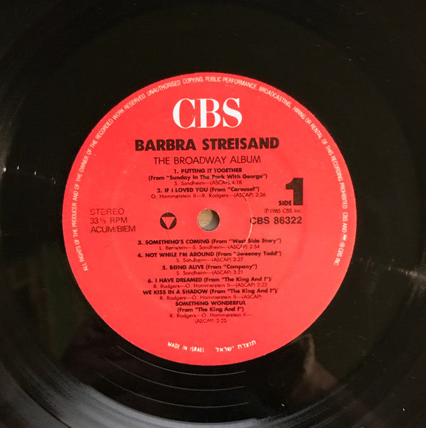Barbra Streisand - The Broadway Album (LP) - Discogs image 3