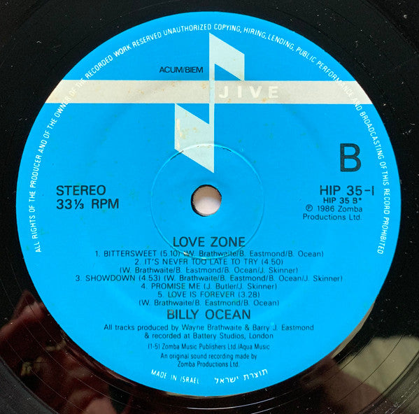 Billy Ocean - Love Zone (LP) - Discogs image 4