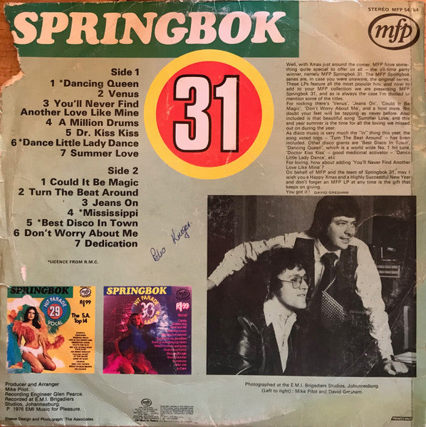 Unknown Artist - Springbok Hit Parade 31 (LP) - Discogs image 2