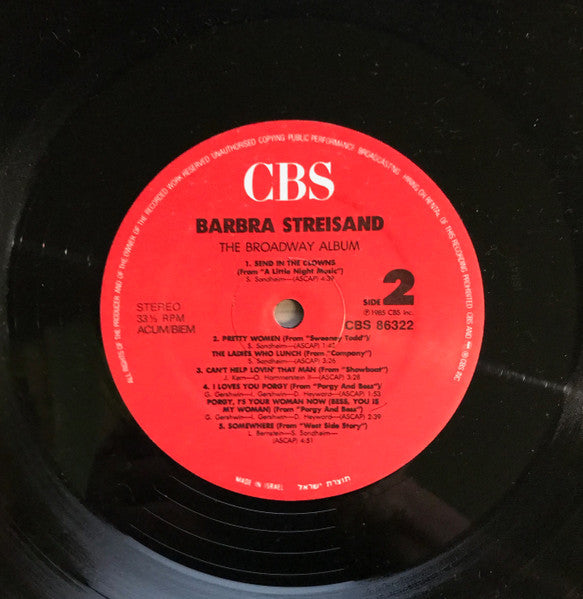 Barbra Streisand - The Broadway Album (LP) - Discogs image 4