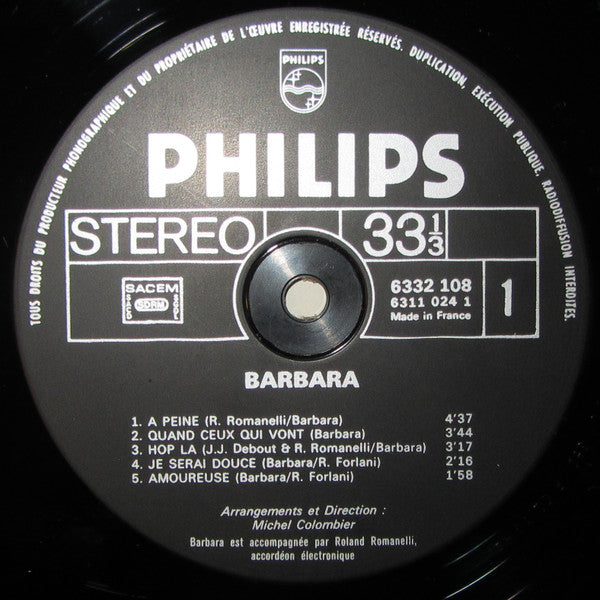 Barbara (5) - L'aigle Noir (LP) - Discogs image 3