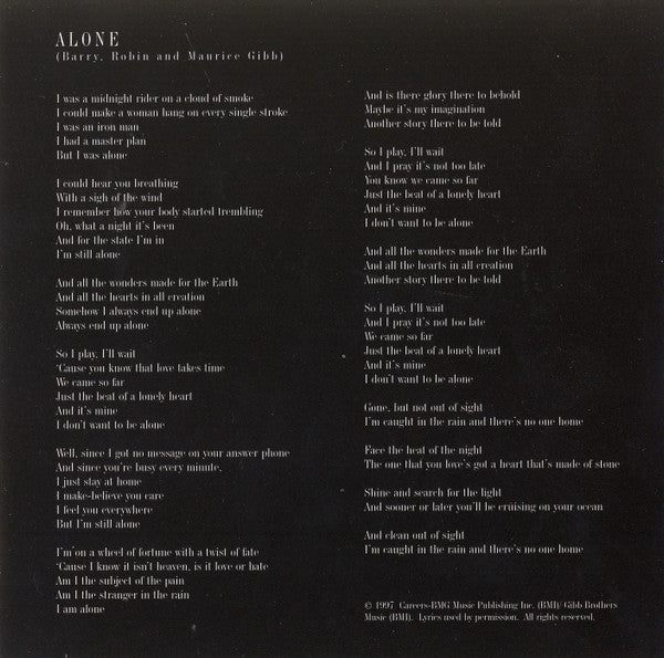 Bee Gees - Alone (CD) - Discogs image 5