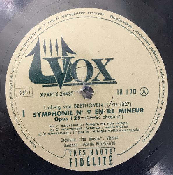 Ludwig van Beethoven, Wiener Singverein, Vienna Pro Musica Orchestra, Jascha Horenstein - Symphonie N°9 En Ré Mineur - Op. 125 (LP) - Discogs image 2