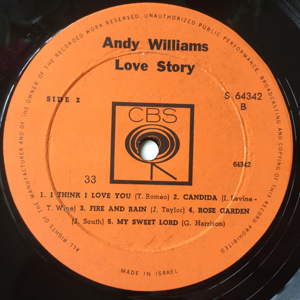 Andy Williams - Love Story (LP) - Discogs image 4
