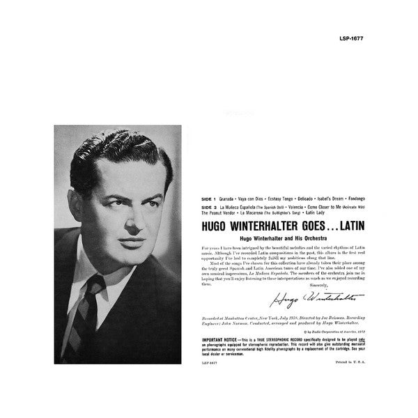 Hugo Winterhalter - Hugo Winterhalter Goes . . . Latin (LP) - Discogs image 2