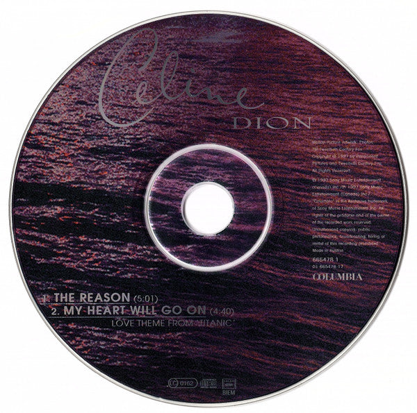 Céline Dion - My Heart Will Go On (Love Theme From 'Titanic') & The Reason (CD) - Discogs image 3