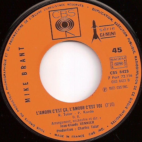 Mike Brant - C'est Ma Prière (7") - Discogs image 4
