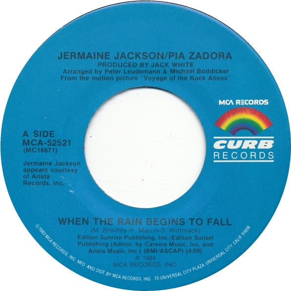 Jermaine Jackson / Pia Zadora - When The Rain Begins To Fall (7") - Discogs image 3