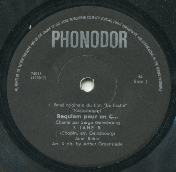Jane Birkin & Serge Gainsbourg - Je T'aime... Moi Non Plus (7") - Discogs image 4