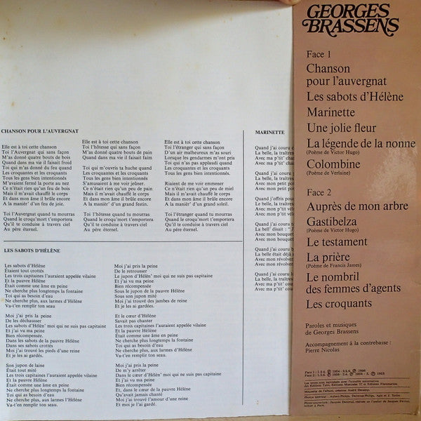 Georges Brassens - 3 - Chanson Pour L'Auvergnat (LP) - Discogs image 7