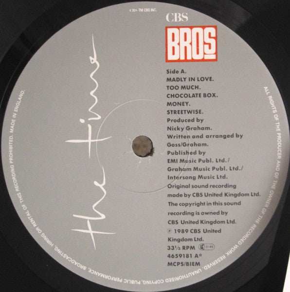 Bros - The Time (LP) - Discogs image 4