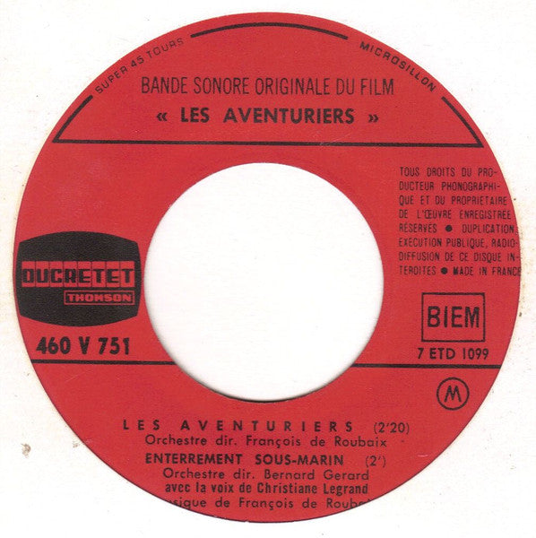 Alain Delon / François De Roubaix - Les Aventuriers (7") - Discogs image 4