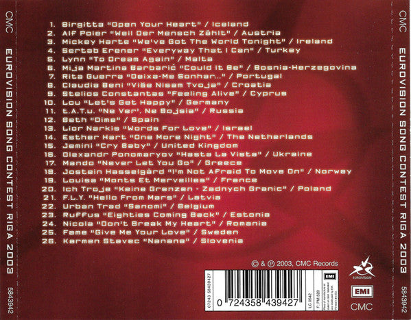 Various - Eurovision Song Contest Riga 2003 (CD) - Discogs image 2