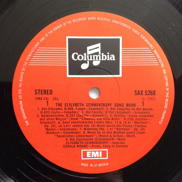 Elisabeth Schwarzkopf, Gerald Moore - The Elisabeth Schwarzkopf Song Book (LP) - Discogs image 3