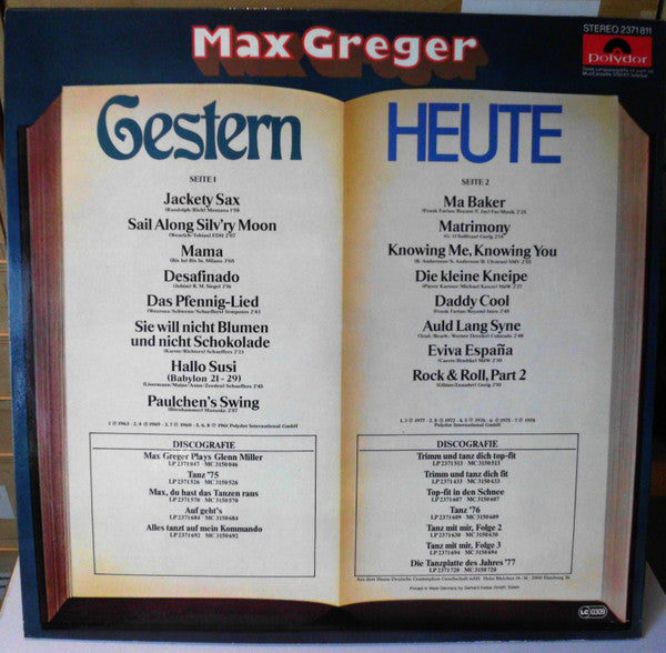 Max Greger - Gestern Heute (LP) - Discogs image 2