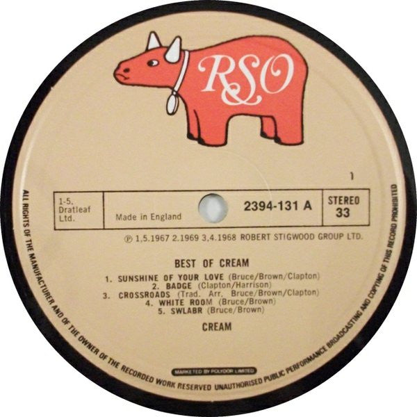 Cream (2) - Best Of Cream (LP) - Discogs image 3