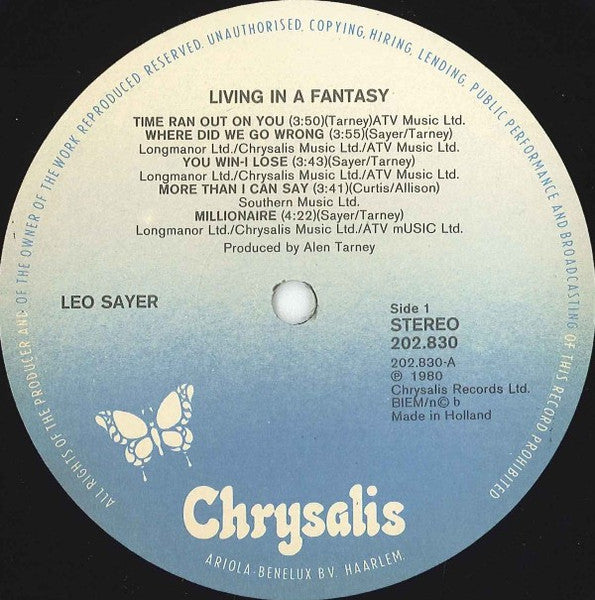 Leo Sayer - Living In A Fantasy (LP) - Discogs image 3