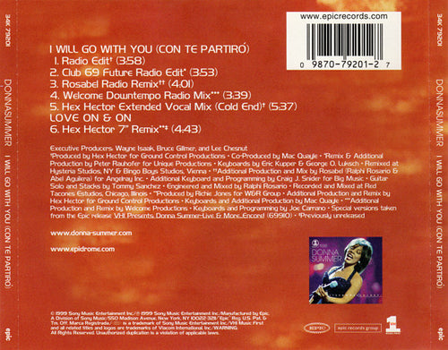 Donna Summer - I Will Go With You (Con Te Partiró) (CD) - Discogs image 2