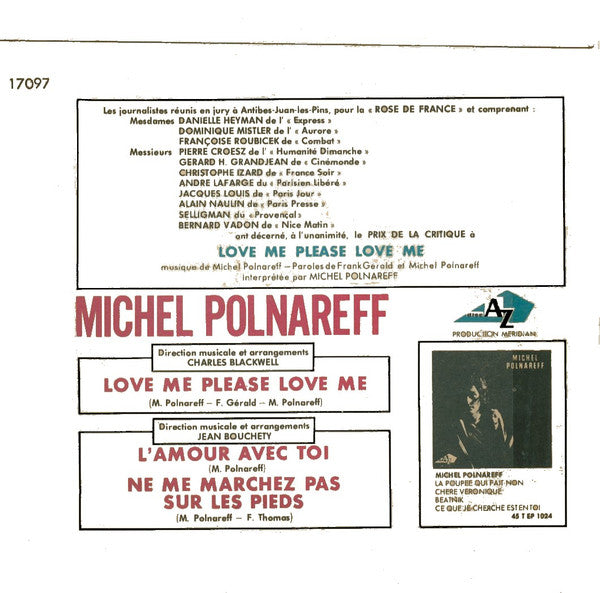 Michel Polnareff - Love Me Please Love Me (7") - Discogs image 2