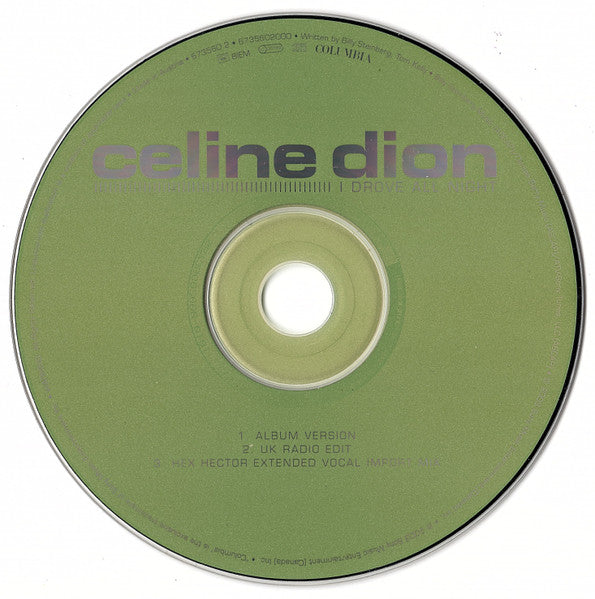 Céline Dion - I Drove All Night (CD) - Discogs image 5