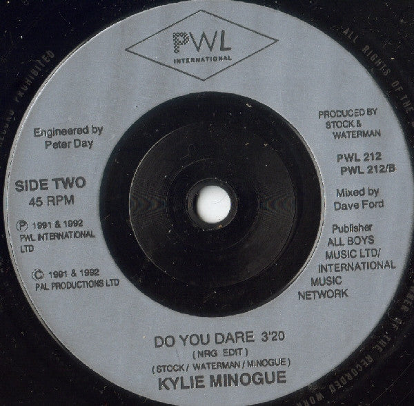 Kylie Minogue - Give Me Just A Little More Time (7") - Discogs image 4