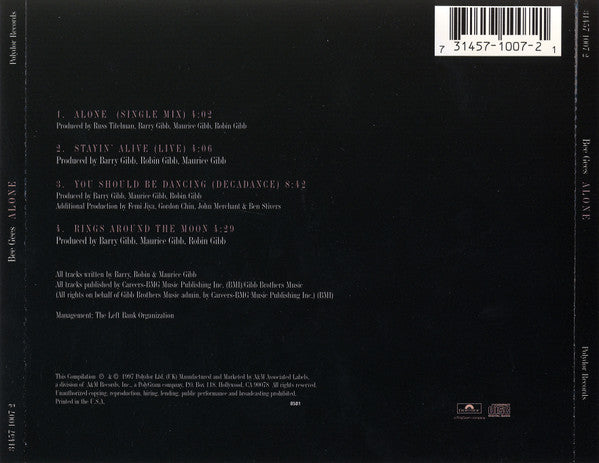 Bee Gees - Alone (CD) - Discogs image 2