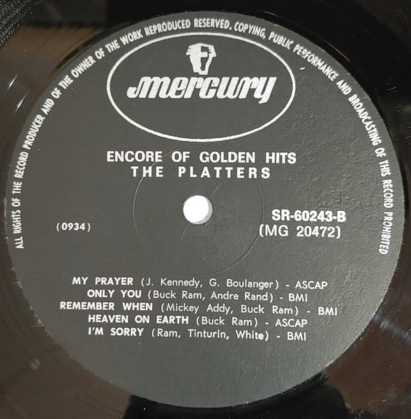 Platters, The - Encore Of Golden Hits (LP) - Discogs image 3