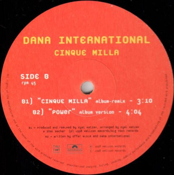 Dana International - Cinque Milla (12") - Discogs image 4