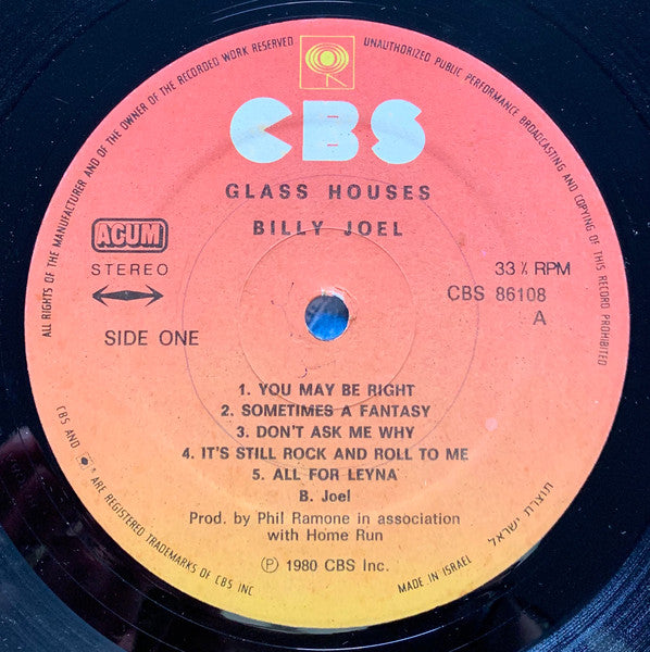 Billy Joel - Glass Houses (LP) - Discogs image 3