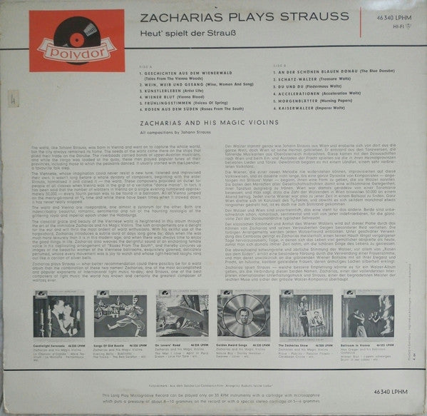 Helmut Zacharias - Zacharias Plays Strauss - Heut' Spielt Der Strauss (LP) - Discogs image 2