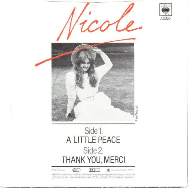 Nicole (2) - A Little Peace (7") - Discogs image 2