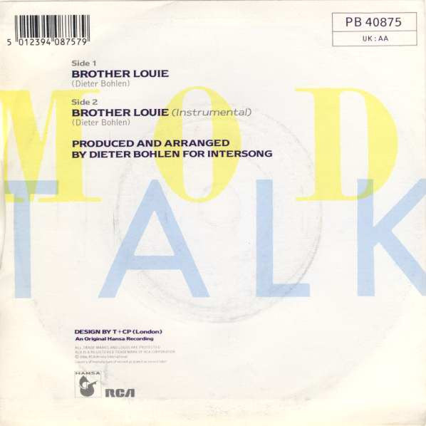 Modern Talking - Brother Louie (7") - Discogs image 2