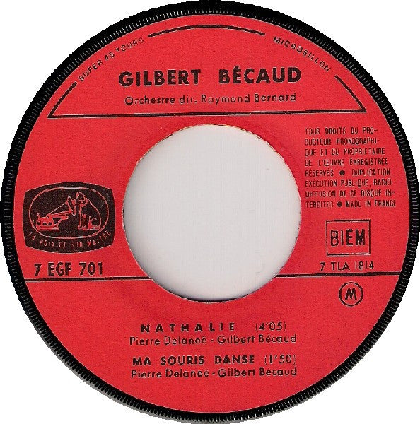 Gilbert Bécaud - Nathalie (7") - Discogs image 3