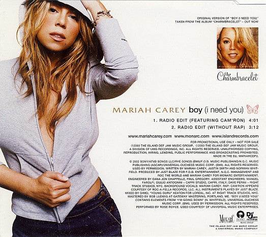 Mariah Carey - Boy (I Need You) (CD) - Discogs image 2