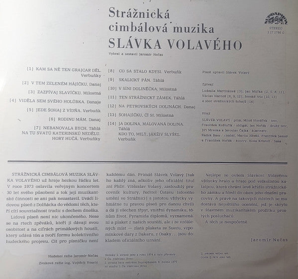 Strážnická Cimbálová Muzika Slávka Volavého - Strážnická Cimbálová Muzika Slávka Volavého (LP) - Discogs image 2