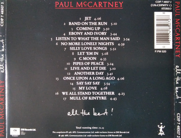 Paul McCartney - All The Best! (CD) - Discogs image 2