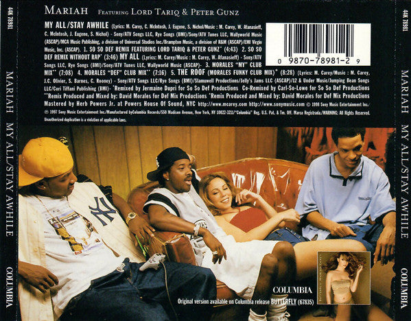 Mariah Carey Featuring Lord Tariq & Peter Gunz - My All / Stay Awhile (JD Remix) (CD) - Discogs image 2