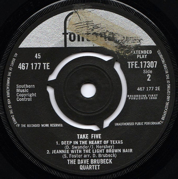 Dave Brubeck Quartet, The - Take Five (7") - Discogs image 4