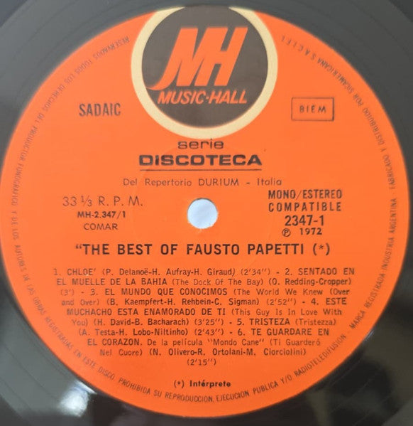 Fausto Papetti - The Best Of Fausto Papetti Sax (LP)