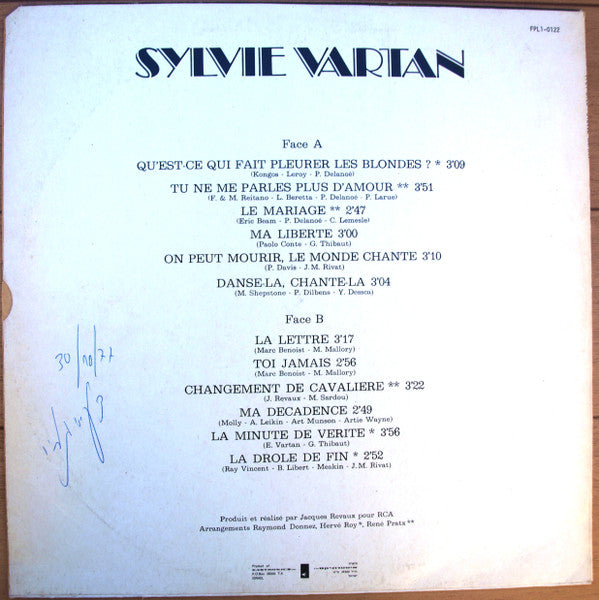 Sylvie Vartan - Qu'est-ce Qui Fait Pleurer Les Blondes? (LP) - Discogs image 2