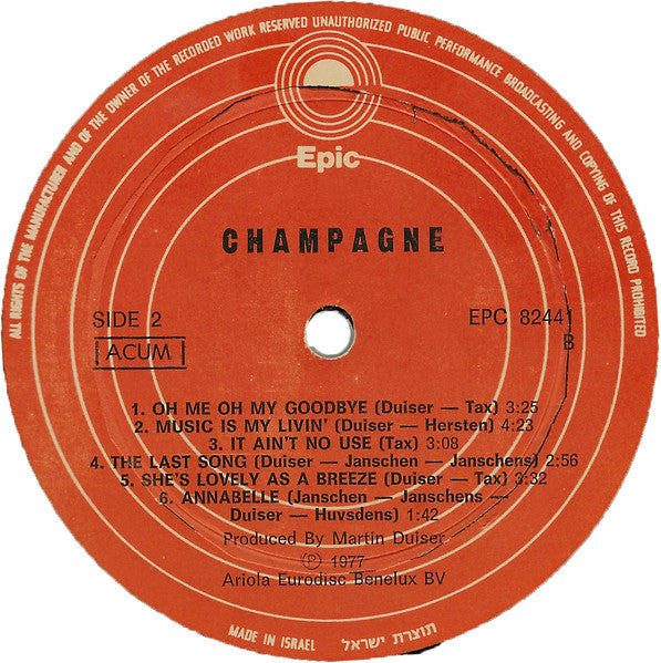Champagne (5) - Valentino (LP) - Discogs image 4