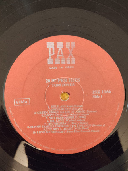 Tom Jones - 20 Super Hits By Tom Jones (LP) - Discogs image 3