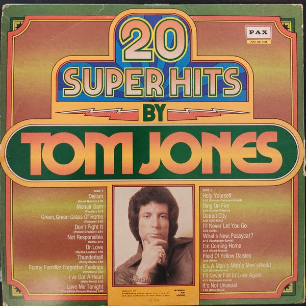 Tom Jones - 20 Super Hits By Tom Jones (LP) - Discogs image 4