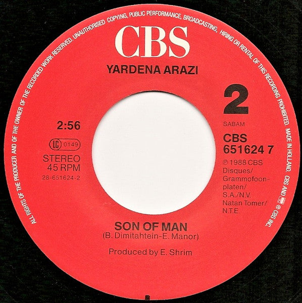 Yardena Arazi - Ben Adam (7") - Discogs image 4