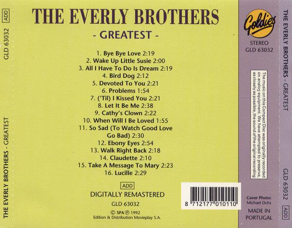 Everly Brothers - Greatest (CD) - Discogs image 2
