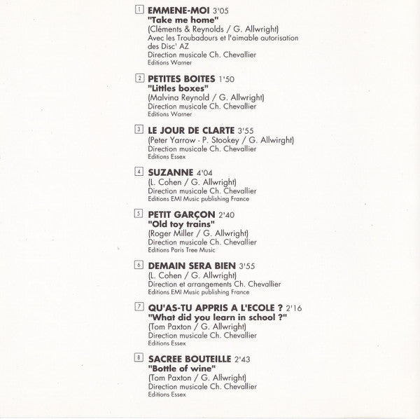 Graeme Allwright - Graeme Allwright (CD) - Discogs image 2